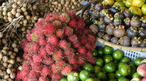 exotic fruits in a market