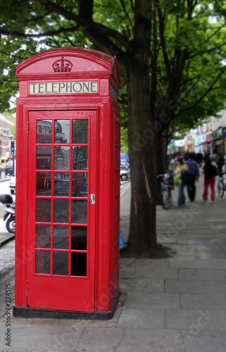red telephone box.