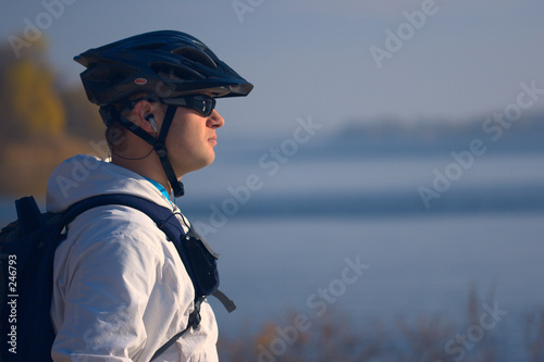 cyclist and nature