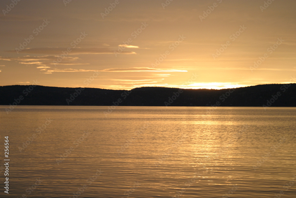 norwegian fjord sunset