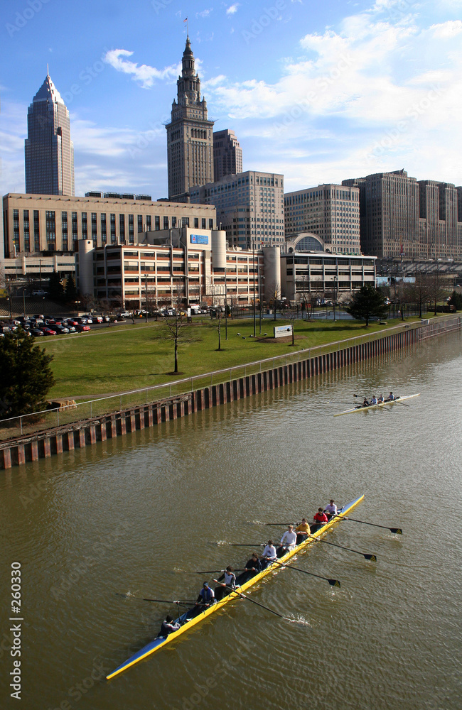 Fotografie rowers on the cuyahoga river