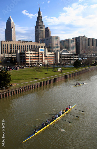 rowers on the cuyahoga river photo