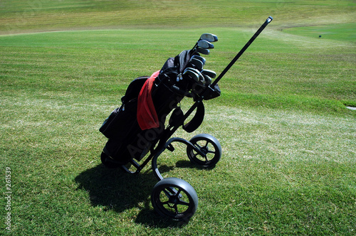 golf bag and clubs