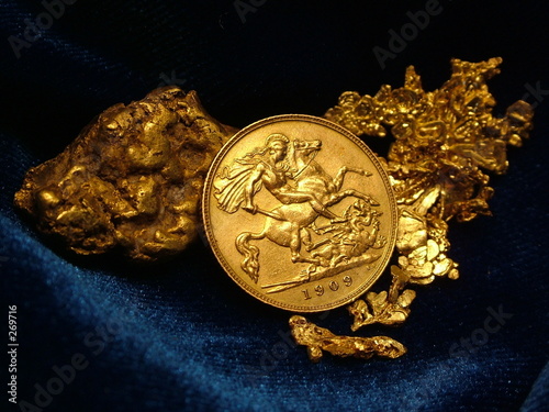 Quadro su tela crystalline gold w/coin