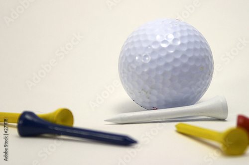 golf ball and tees