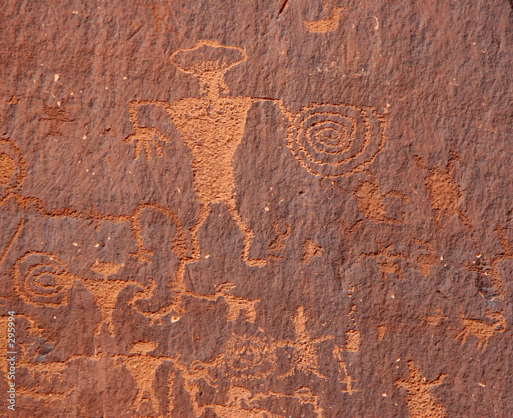 Εκτύπωση καμβά petroglyph warrior