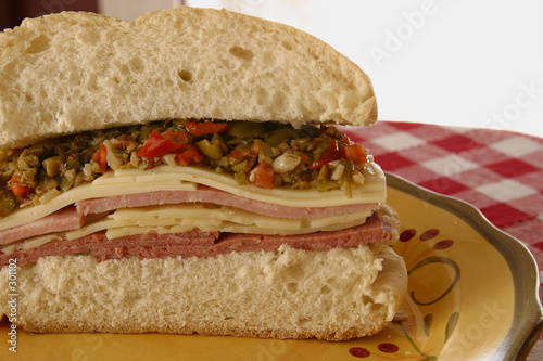 muffaletta sandwich close up photo