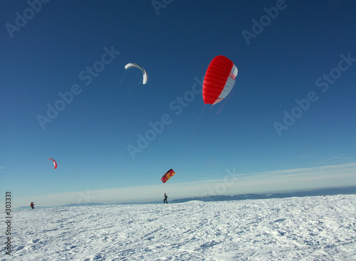kite surf sur la neige