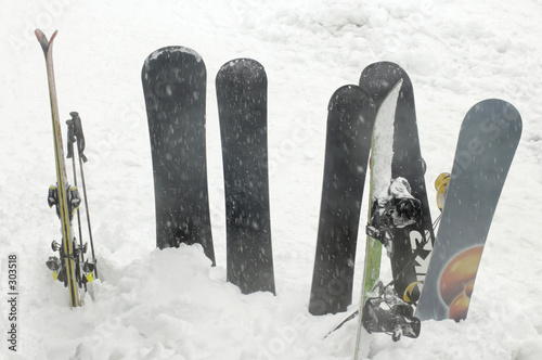 skis and snowboards