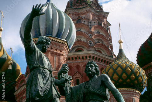 sculptures at vasily cathedral moscow photo