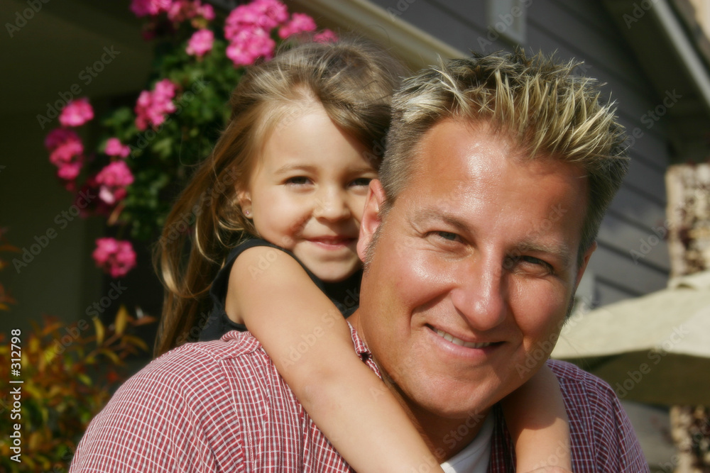Fototapeta premium happy father and daughter