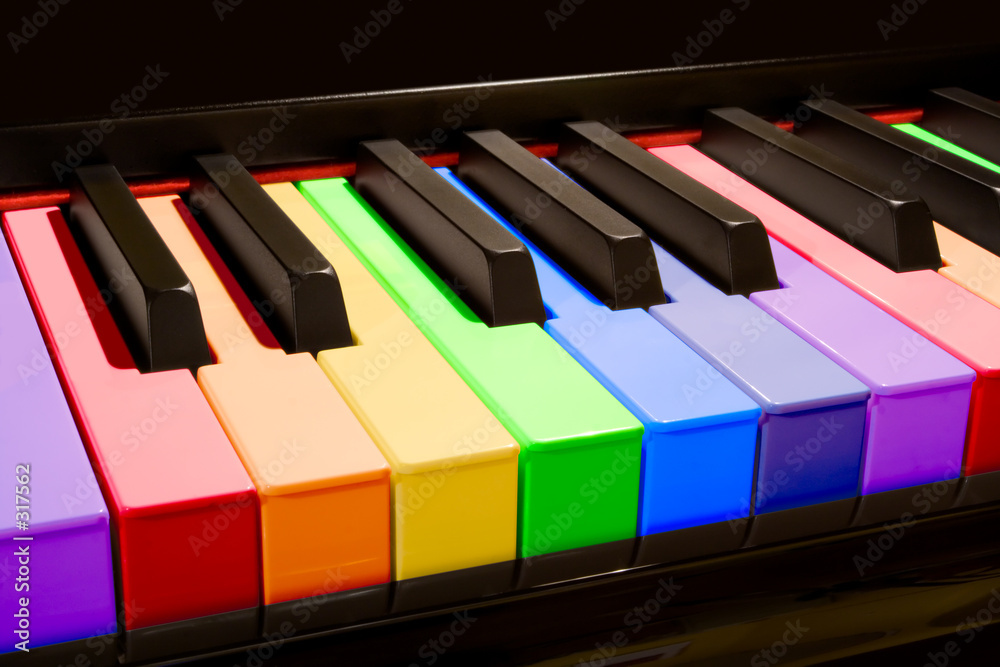 Naklejka premium the rainbow piano