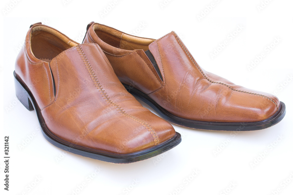 isolated brown loafers