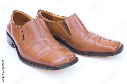 isolated brown loafers
