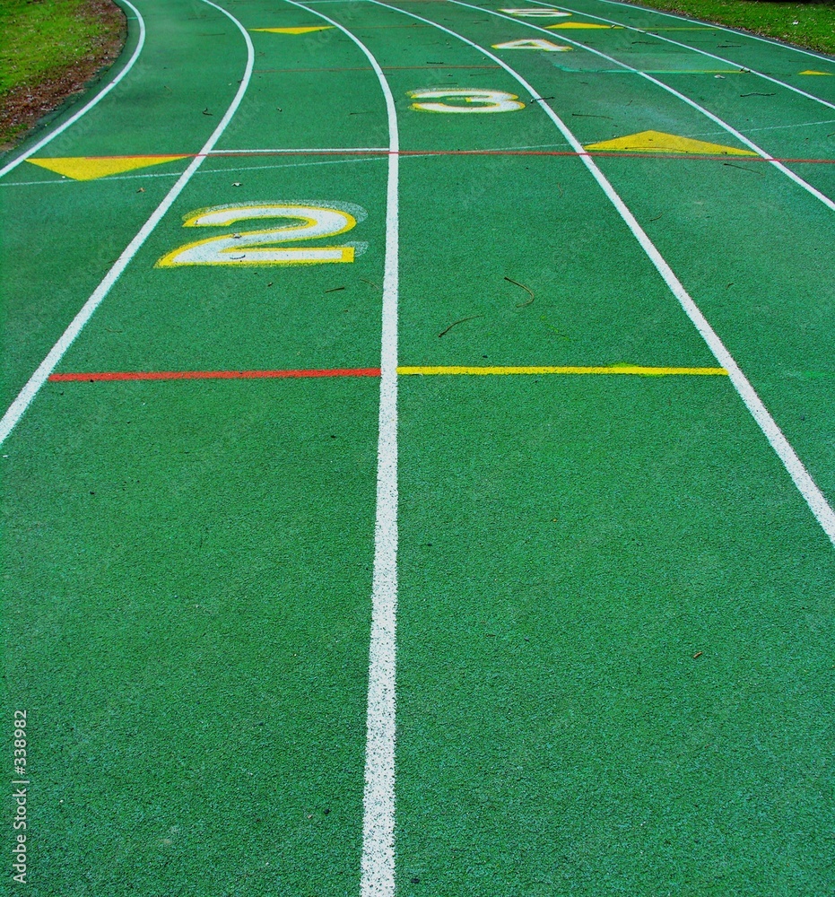 curve ahead on running track.