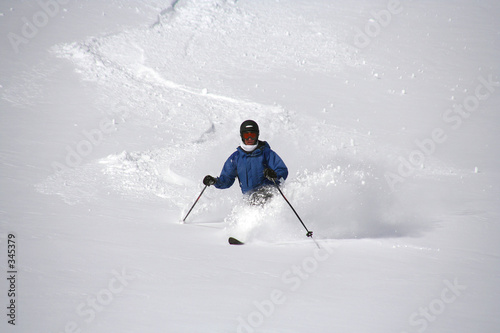 telemark skier in fresh powder photo