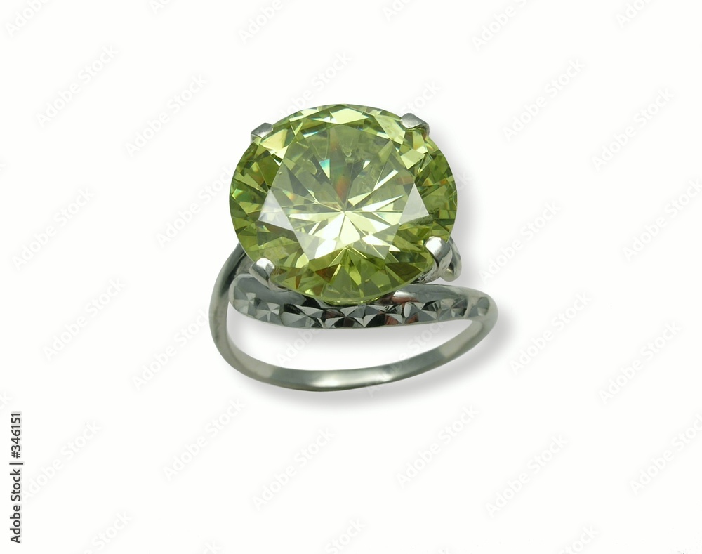 Obraz na plátně jeweller ring with chrysolite.