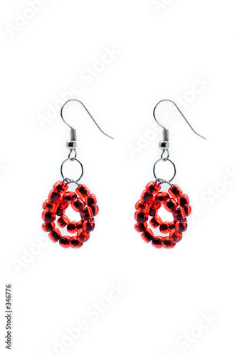 red pair of earrings