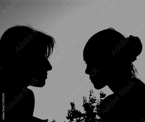 two girls }{