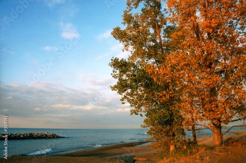 autumn at lake erie - horizontal photo