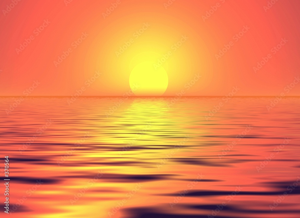  orange sunset above the sea