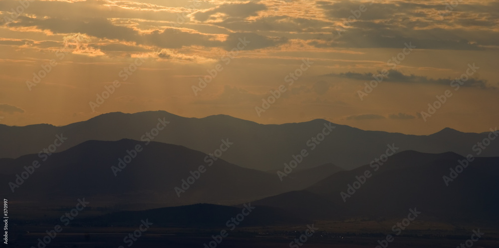 mountain range at sunrise