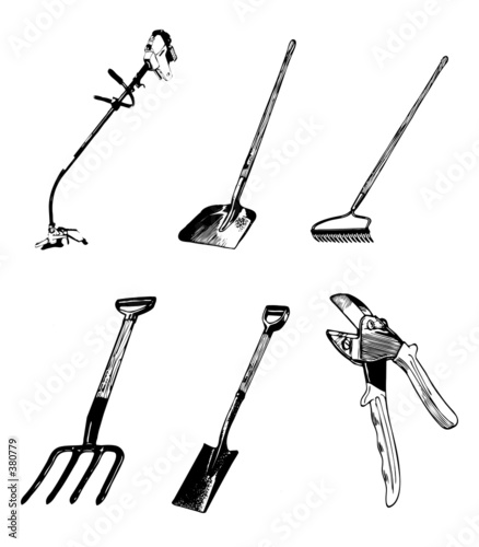 garden tools clip art - 200 dpi with working paths photo