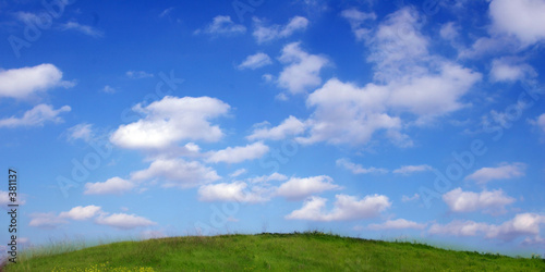 background of sky and clouds above the hill