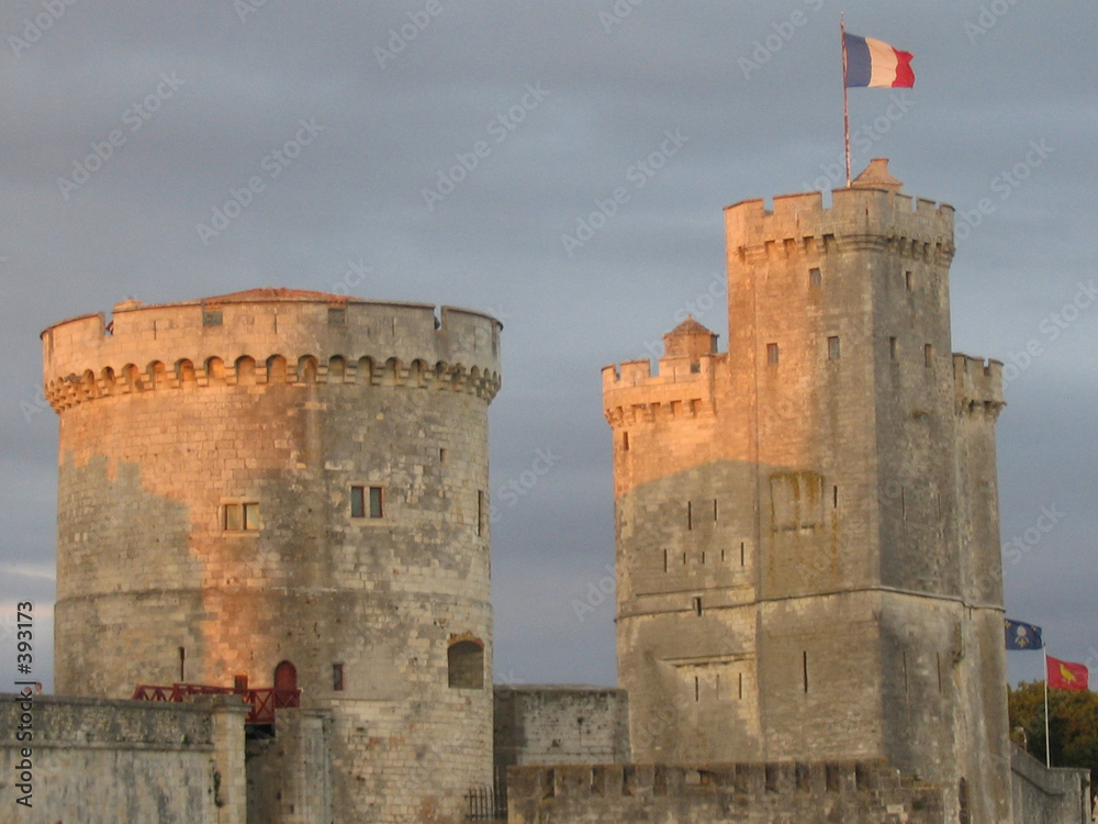 two towers at dusk, la rochelle