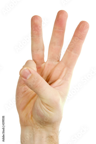 three fingers isolated photo