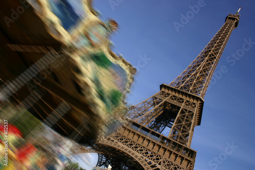 eiffel tower and the marry-go-round