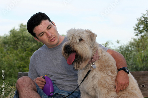 man and his dog photo