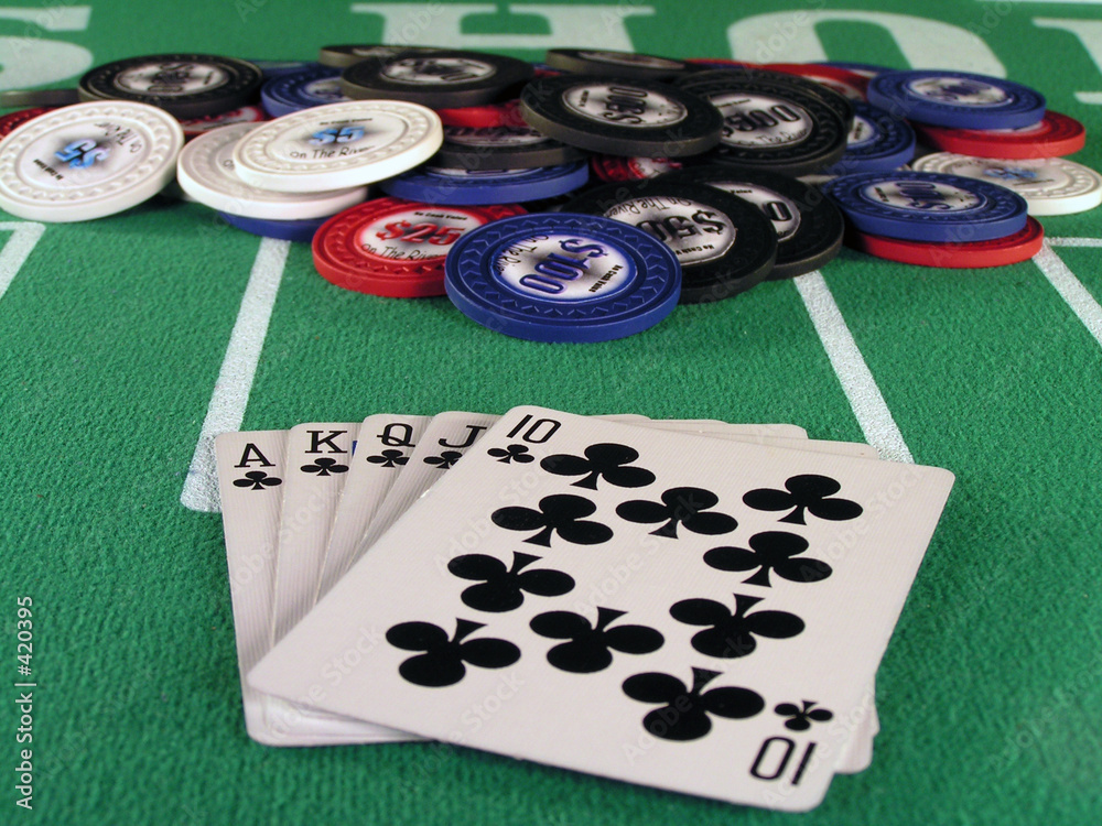 Fotografie royal flush clubs