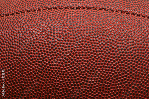 close-up of football with seam