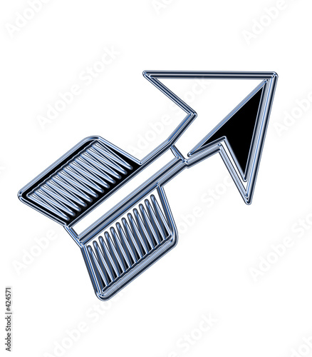 chrome 3-d arrow pointing up