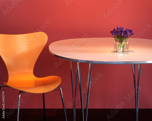 modern chair and table