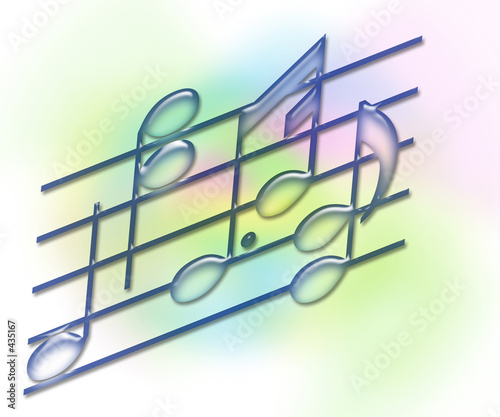 music bars & notes - soft pastel
