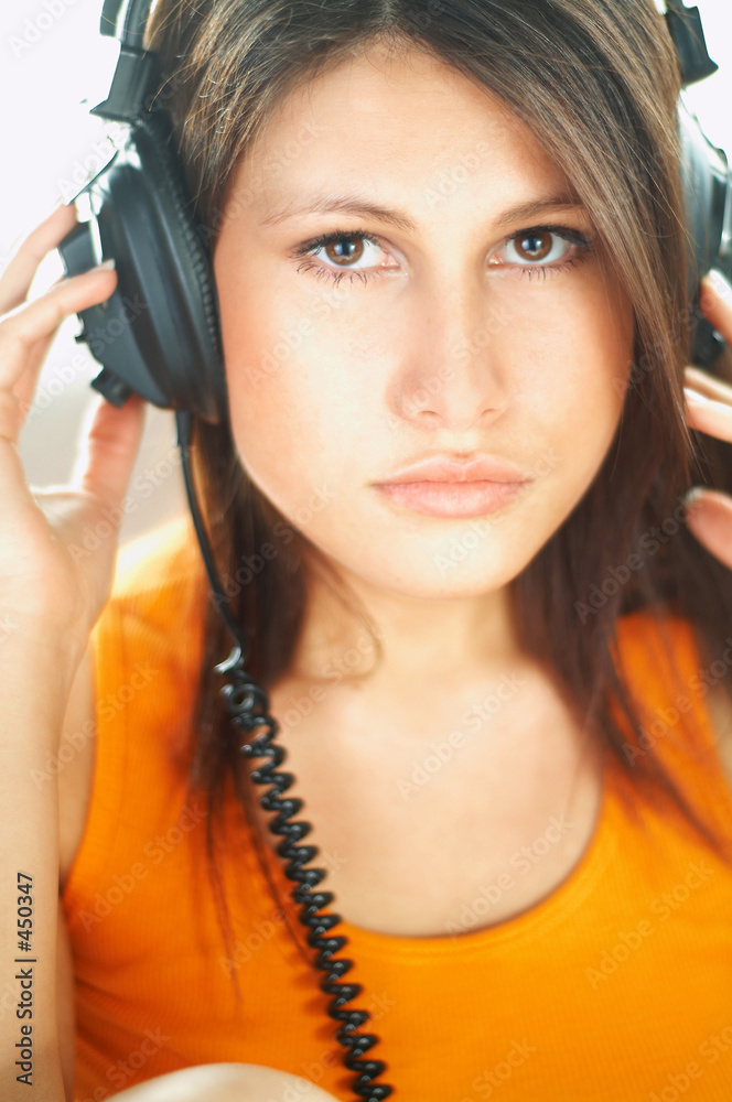 sexy girl with headphones close up sexy girl with headphones close up