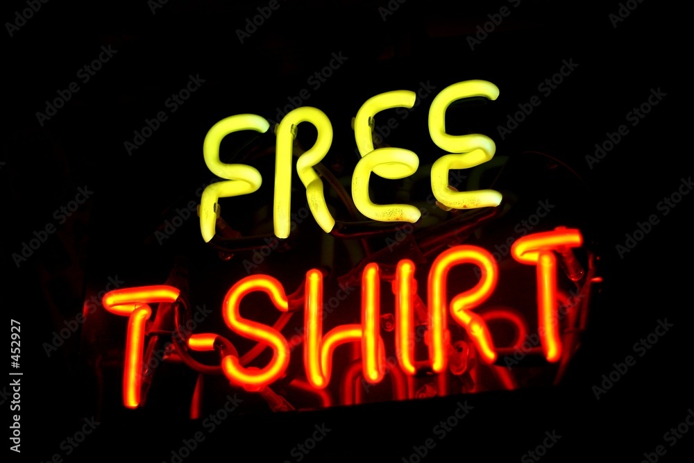 free t-shirt sign