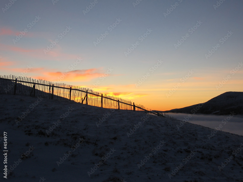 fence at dusk, glenshee