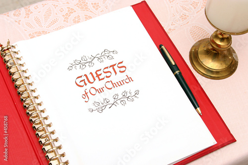 Canvas-taulu church guest book 1