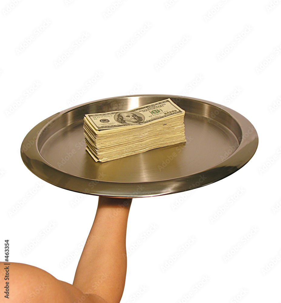 Εκτύπωση καμβά serving platter with cash