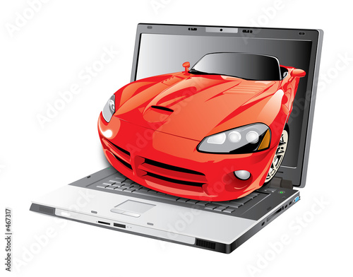 car & laptop