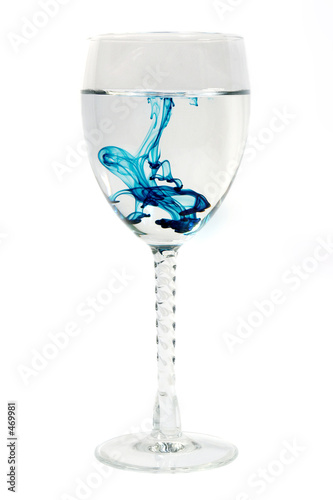 blue diffusion in a glass