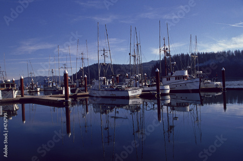 boats at anchor in marina