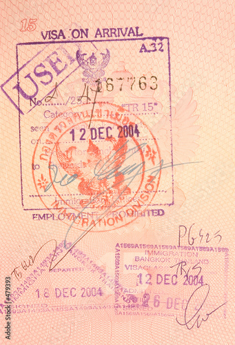 passport stamps - visa on arrival to thailand