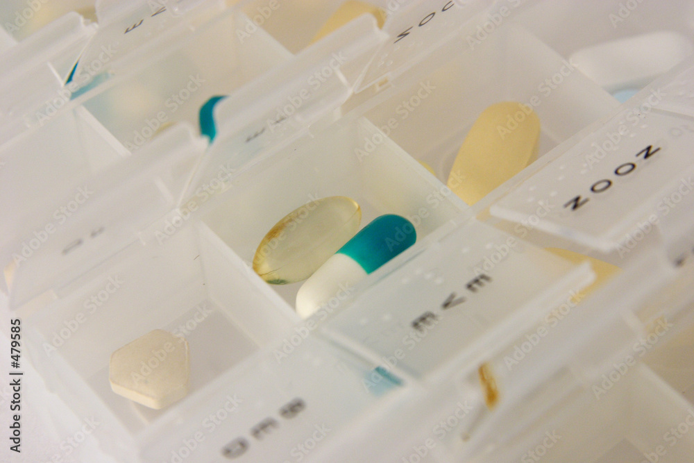 pill organizer close-up