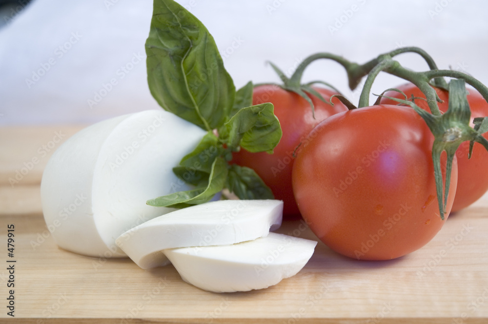 mozarella, tomatoes and basil
