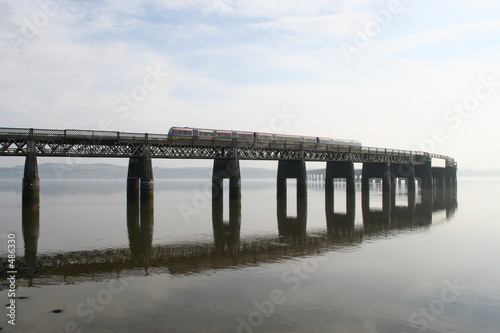 train on tay rail bridge, dundee © Stephen Finn