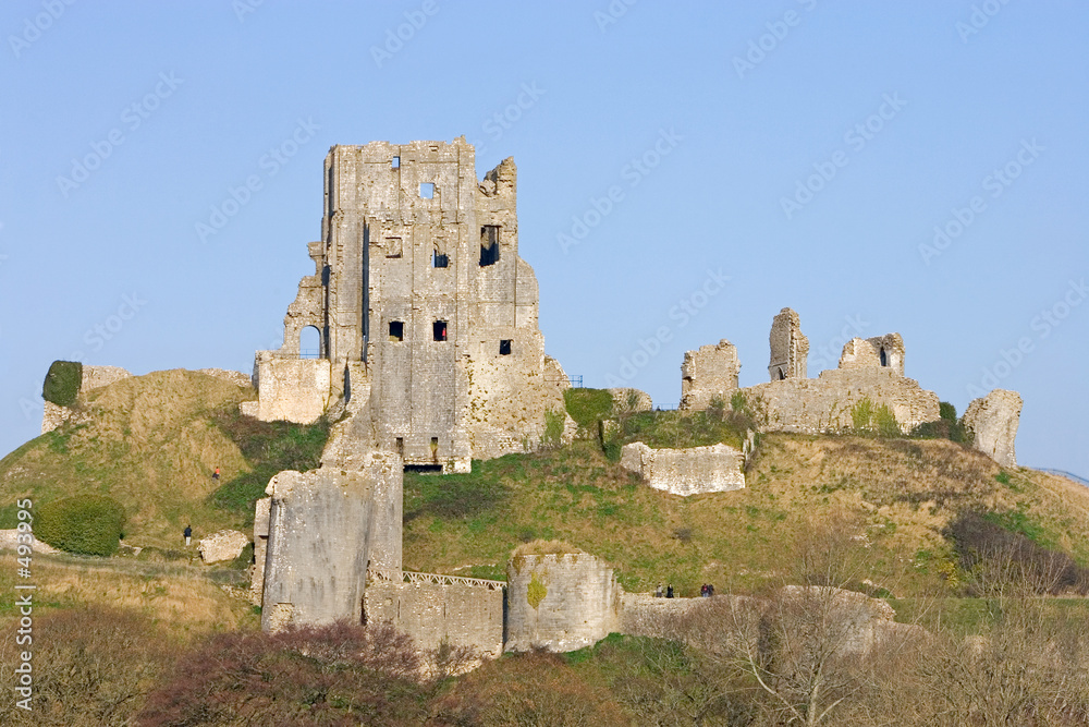 corfe castle, in swanage, dorset, southern england corfe castle, in swanage, dorset, southern england